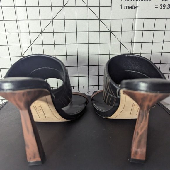 NEW - Women's Deltan Kelsea Slip-on Stiletto Sandals Braided Black - Picture 5 of 7